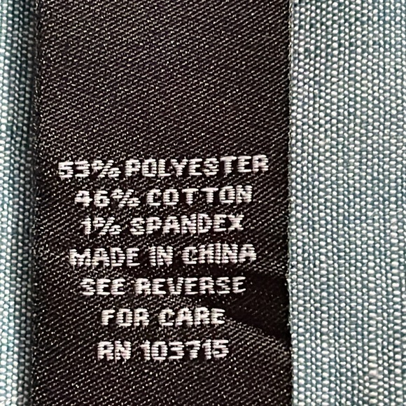 Sharagano, roll up sleeve, denim dress. - Picture 8 of 10